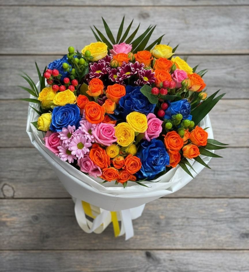 Букет цветов из: Розы и Хризантемы в Большие Парфенки