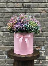 Цветочная композиция из Гипсофила и Розы в шляпной коробке #REPLACE_PRED# Большие Парфенки