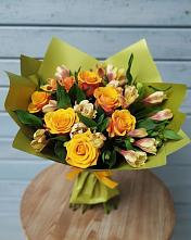 Букет цветов из:  Альстромерии и Розы в Большие Парфенки