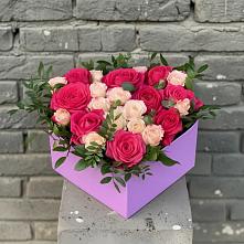 Цветочная композиция из Розы в коробке в Большие Парфенки