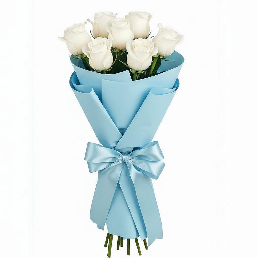 Букет 7 белых роз Проуд в Большие Парфенки