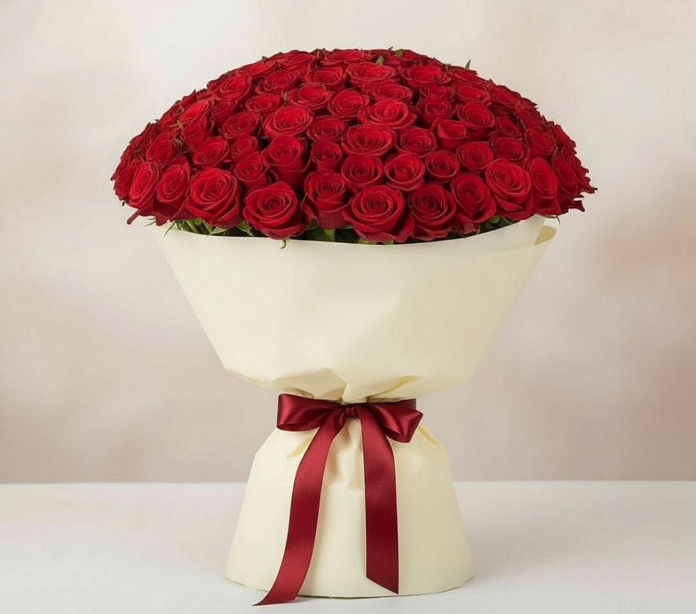 Букет 101 Красная роза Милано в Большие Парфенки