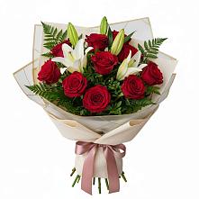 Букет цветов из:  Лилии и Розы в Большие Парфенки