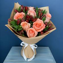 Букет цветов из:  Розы и Альстромерии в Большие Парфенки