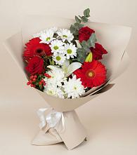 Букет цветов из:  Розы, Хризантемы, Герберы и Лилии в Большие Парфенки