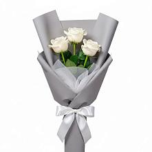 Букет 3 белые розы в Большие Парфенки