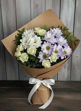 Букет цветов из:  Хризантемы и Розы в Большие Парфенки