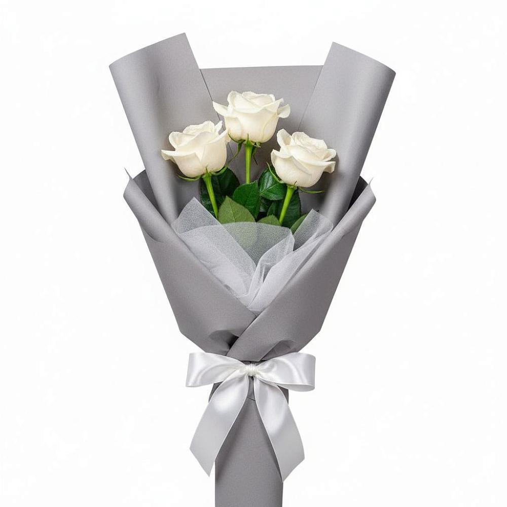Букет 3 белые розы в Большие Парфенки