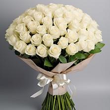Букет 101 беля роза Белоснежка в Большие Парфенки