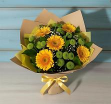 Букет цветов из:  Герберы и Хризантемы #REPLACE_PRED# Большие Парфенки