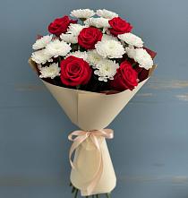 Букет цветов из:  Розы и Хризантемы #REPLACE_PRED# Большие Парфенки