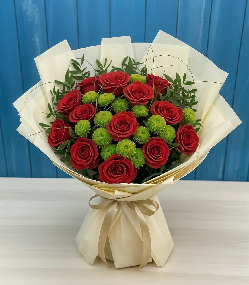 Букет цветов из: Розы и Хризантемы в Большие Парфенки