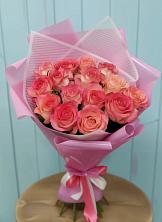 Букет 15 Розовых роз Равель в Большие Парфенки